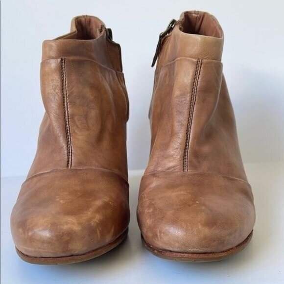 UGG Australia Carmine Leather Wedge Ankle Boots Chestnut Brown Women’s 8.5M - Picture 11 of 12